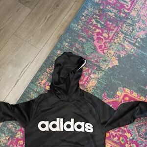 Adidas Kids Black and White Logo Hoodie